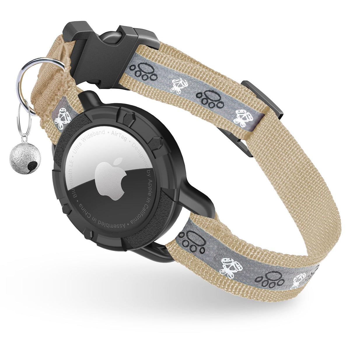 Breakaway AirTag Cat Collar, Reflective Cat Tracker Collar with Bell
