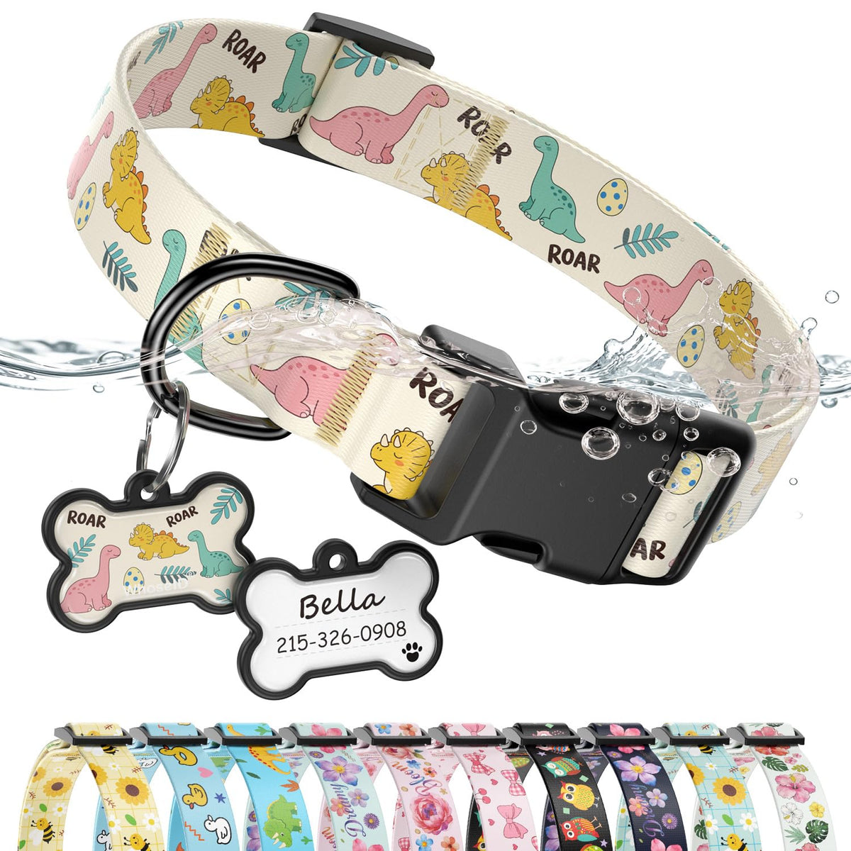 Personalized Dog Collar and Dog Tag Set,Comfortable for Small Medium Dogs