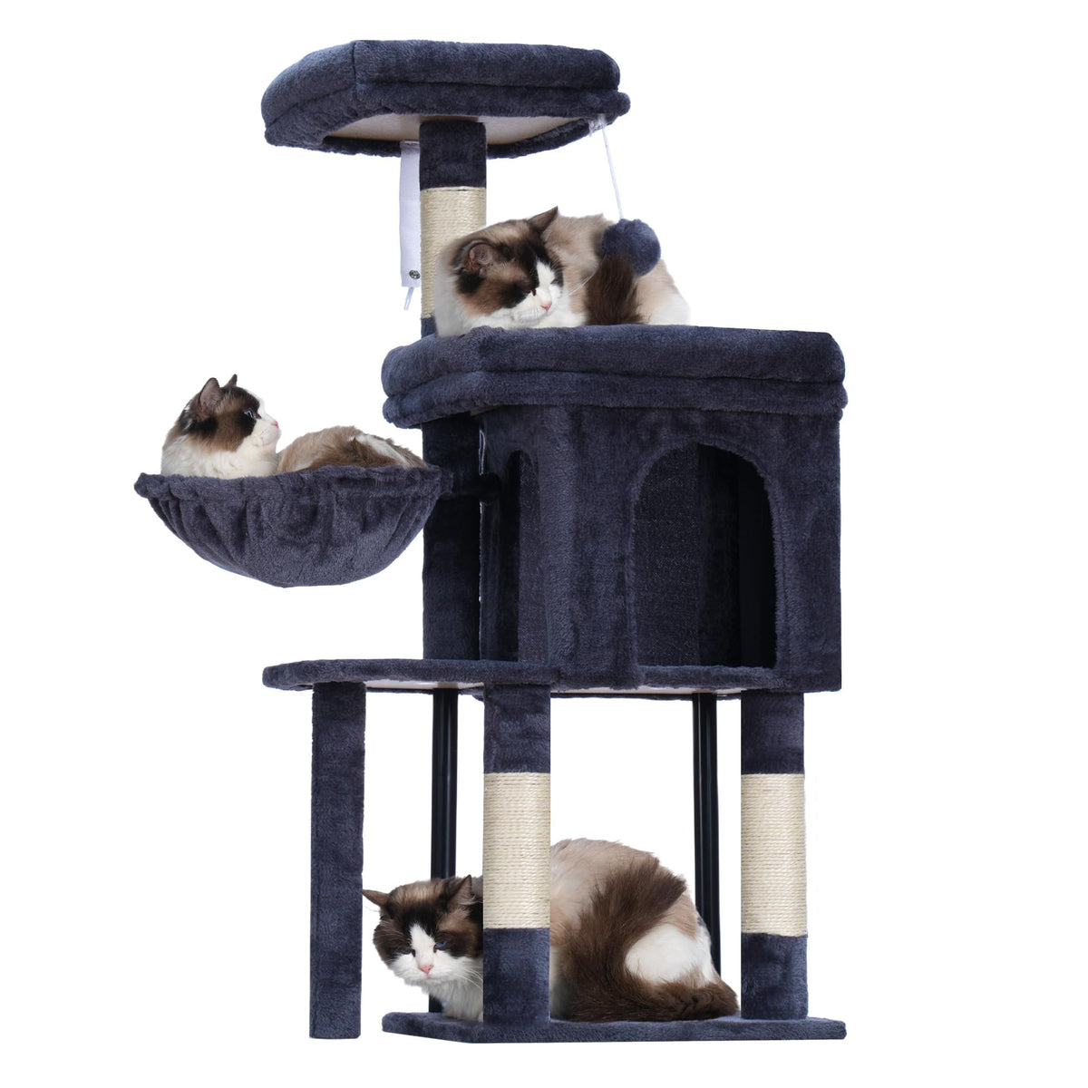 Hey-brother Cat Tree, Sturdy Tower with Sisal-Wrapped Columns, MPJ010SG