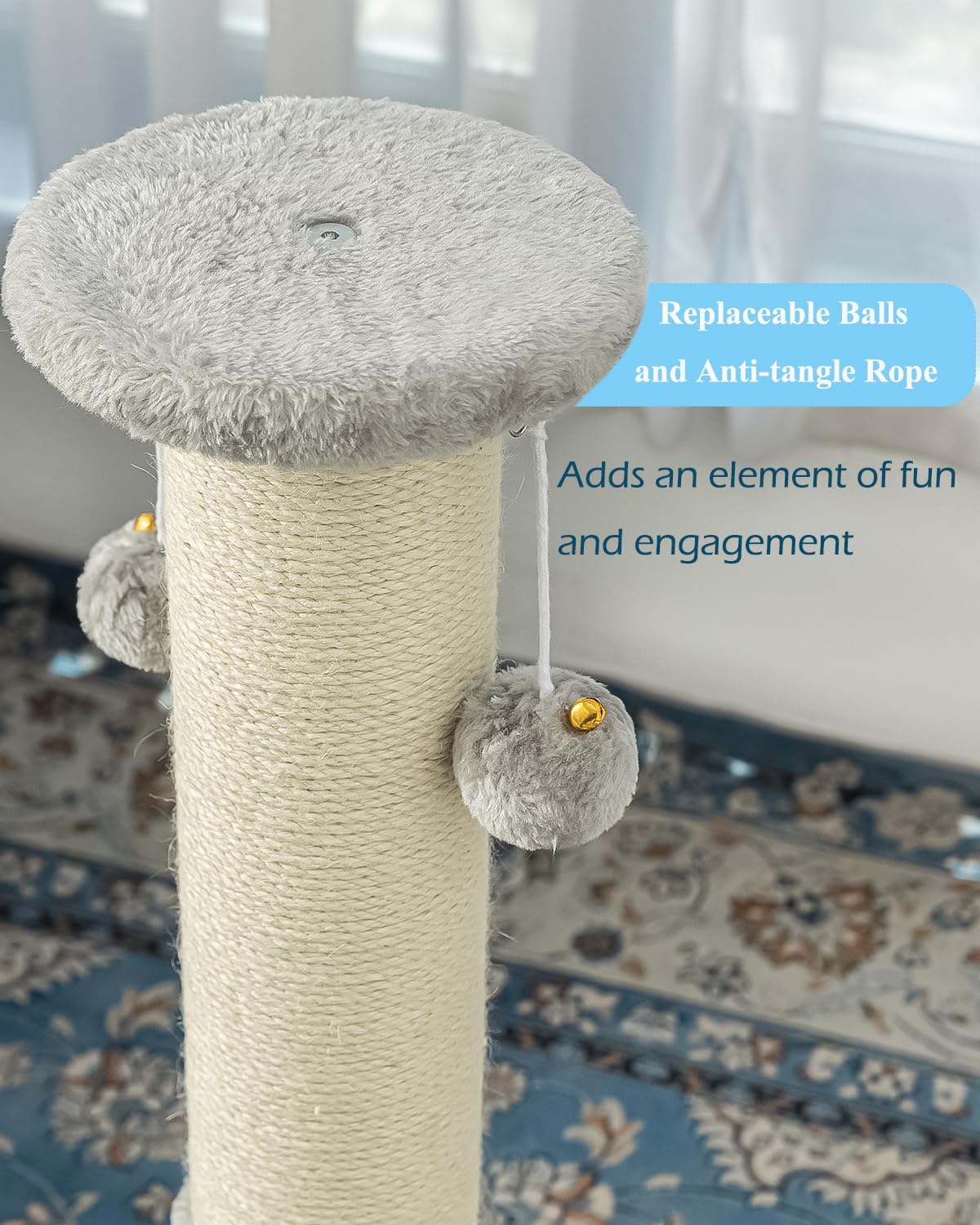 34Inch Tall Cat Scratching Post for Indoor Cats Adults