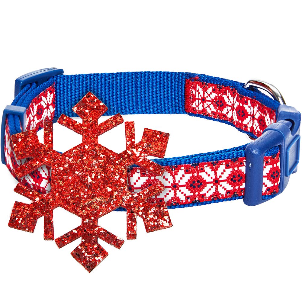 Blueberry Pet “Moments of Excitement” Christmas Snowman Adjustable Bowtie Dog Collar, X-Small, Fits 8"-11" Neck