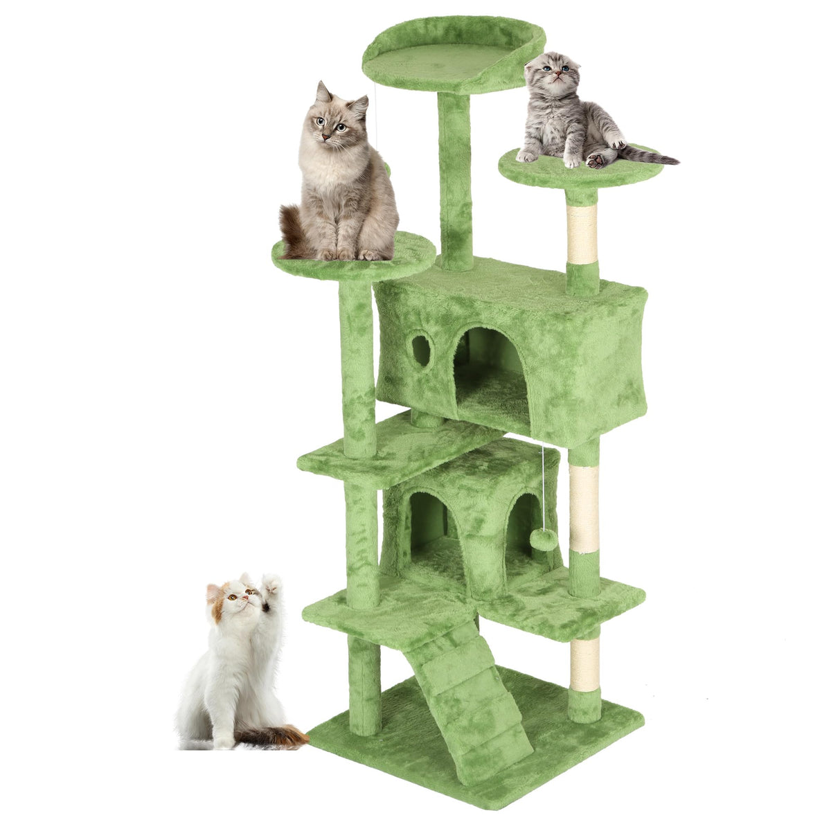 FDW | 54" Cat Tree Tower | Dark Gray | Multi-Level Indoor Activity Center