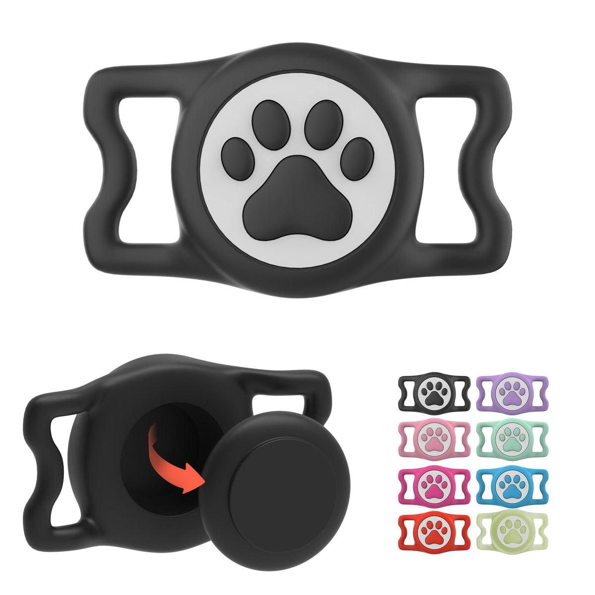 IP68 Waterproof for AirTag Dog Collar Holder, Silicone Dog Air tag Holder for Apple AirTag (Blue&Purple)