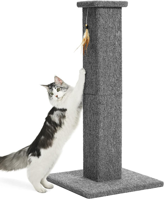 Made4Pets Cat Scratching Post for Indoor Cats, Carpet Cat Scratcher, 32"