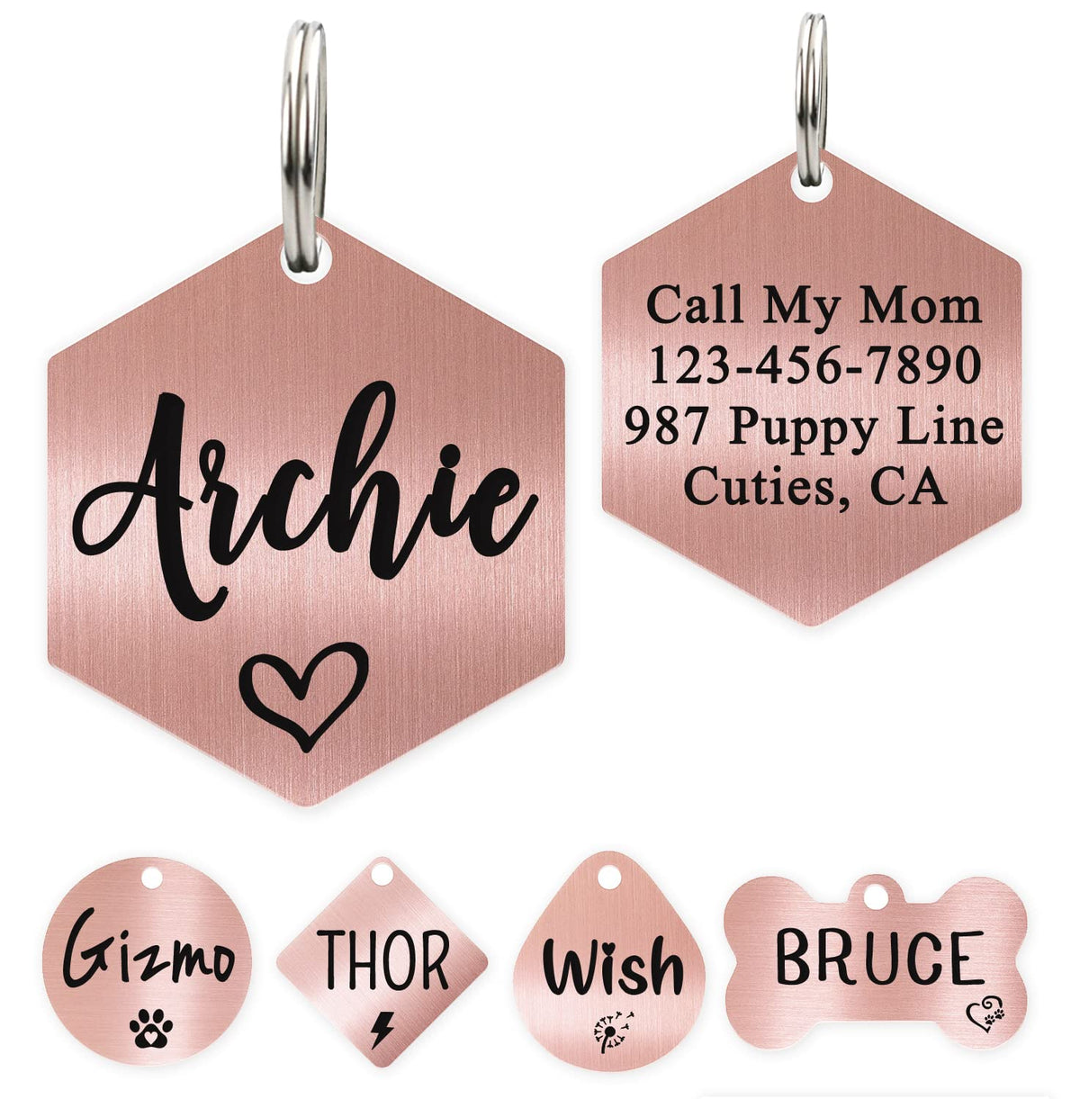 Ultra Joys Personalized Dog Cat ID Tag - Silver Round, Custom Your Own