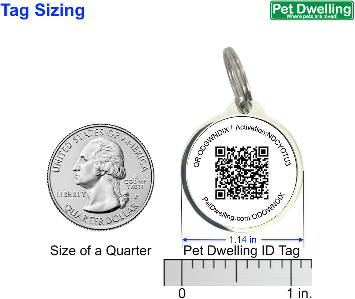 Pet Dwelling Easy Scan QR Code Pet ID Tag for Dogs & Cats | Instant Owner Contact | Real-Time Scan Alerts | Digital Pet Profile | Lost Pet Identification
