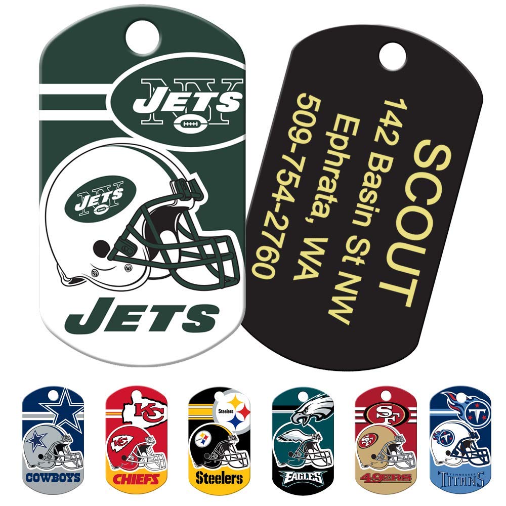 GoTags Personalized NFL Dog Tags, Custom Engraved Pet ID Tag, Oakland Raiders, Military Shape