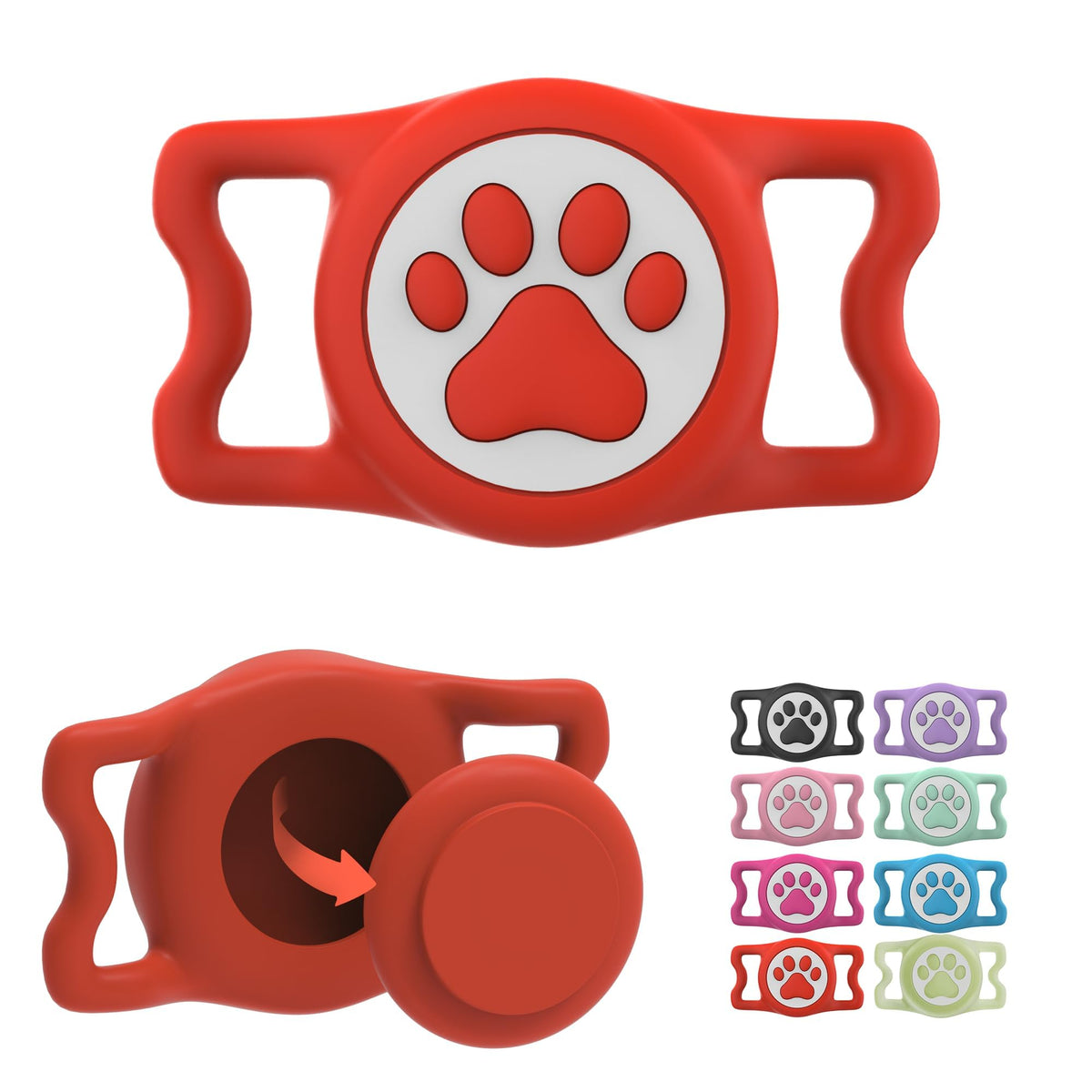 IP68 Waterproof for AirTag Dog Collar Holder, Silicone Dog Air tag Holder for Apple AirTag (Blue&Purple)