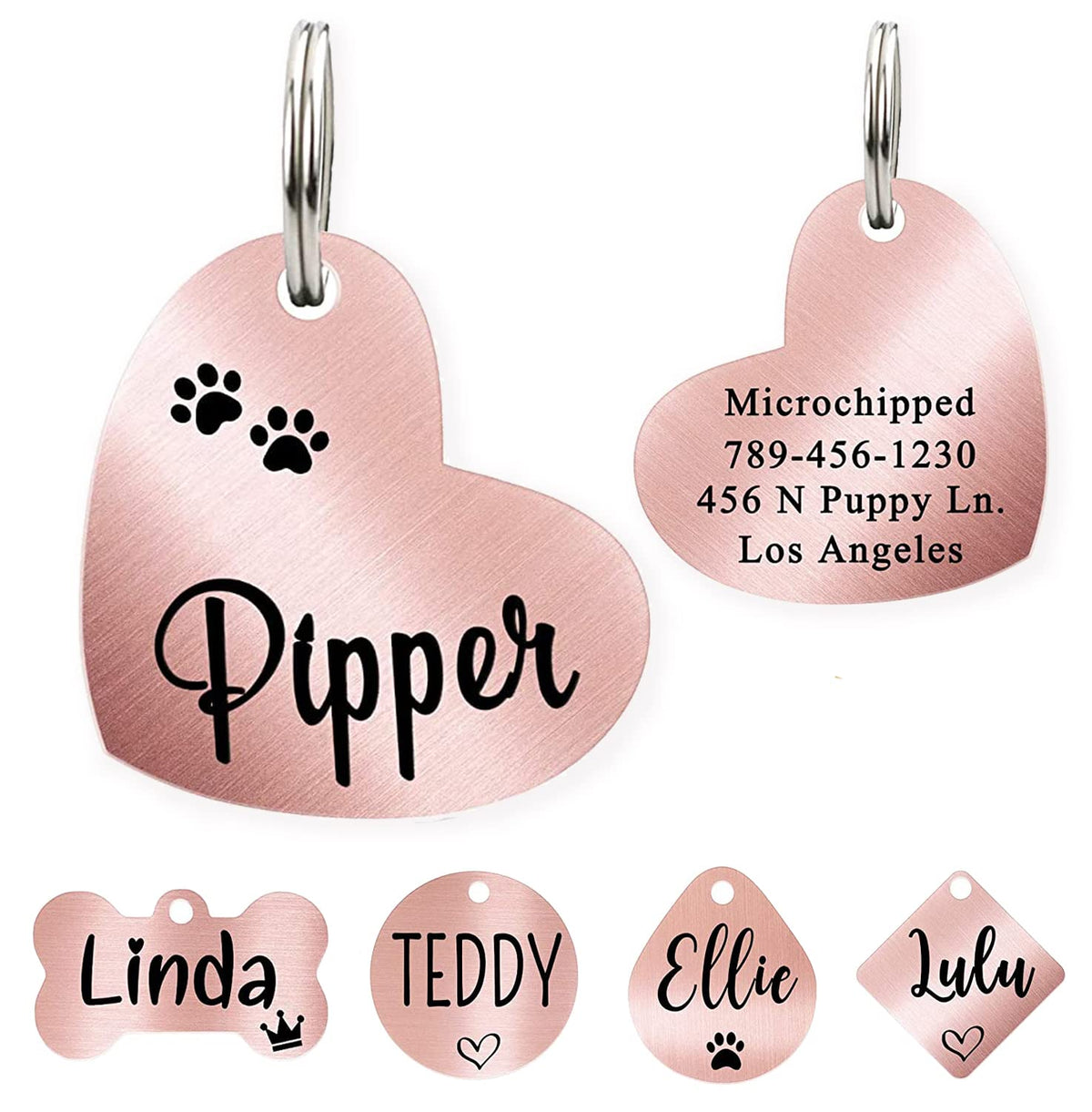 Ultra Joys Personalized Dog Cat ID Tag - Silver Round, Custom Your Own