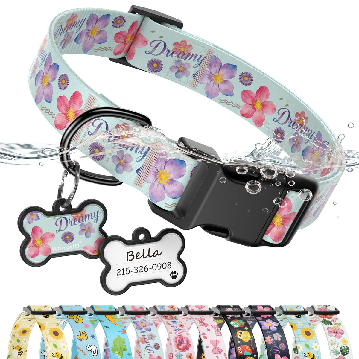 Personalized Dog Collar and Dog Tag Set,Comfortable for Small Medium Dogs