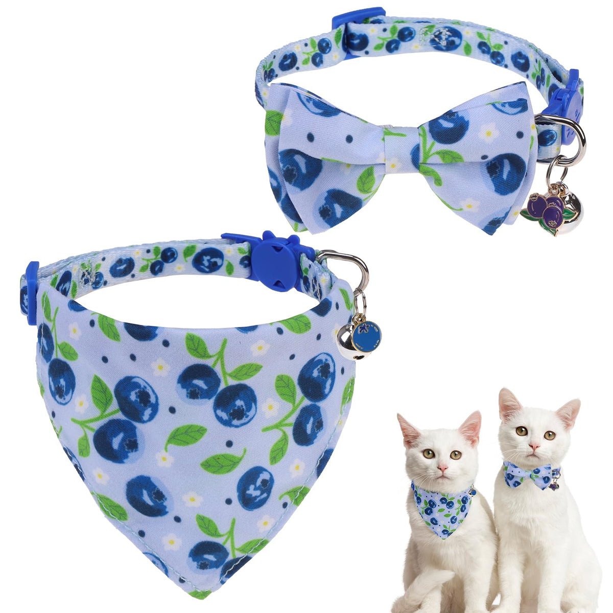 SCENEREAL Fall Cat Collar with Bell & Stylish Bowtie, Turkey Maple Leaf Pattern Breakaway Cat Collars Accessories for Boy Girl Small Cats, Holiday Thanksgiving Kitten Costumes for Female Male Pets