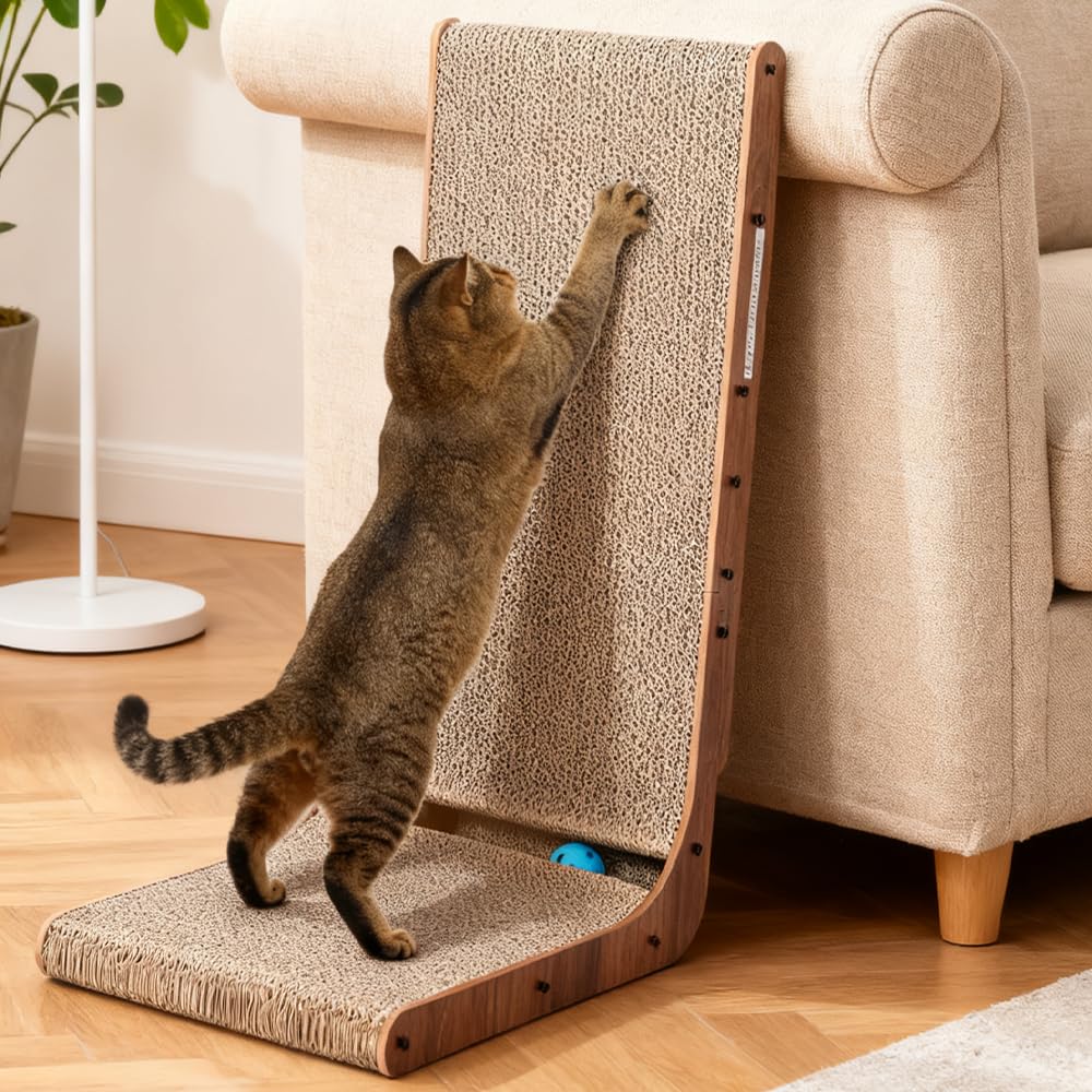 Simple Deluxe Cat Scratcher, 2 in 1 Cat Scratching Board, Cat Cardboard, Scratch Lounger, Large, 27.56 x9.45 x8.86 inch