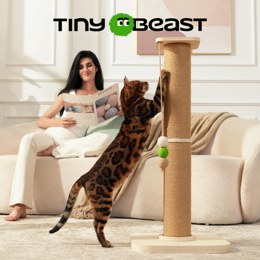 35" Tall Cat Scratching Post for Adult Cats, 4.7'' Diameter