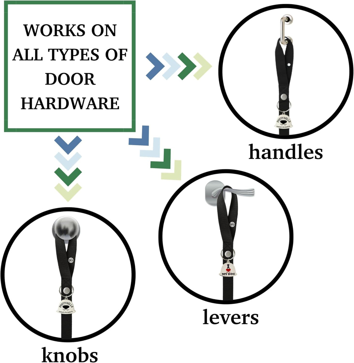 Caldwell's Pet Supply Co. Dog Potty Bells, Dog Door Bell, Bells To Go Outside, Potty Training Bell, Dogs Doorbell, Dogs Potty Doorbell, Ring To Go Pee, All Breed Puppy Training Tool - Black (Set of 2)