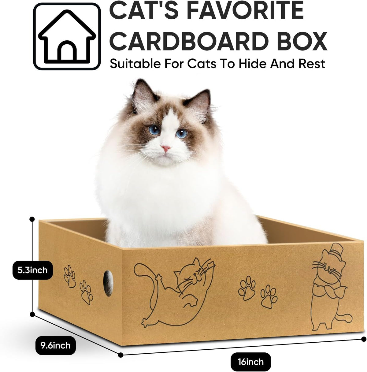 Cat Scratcher, L-Shaped Cat Scratching Pad with Box, 26 Inch, Large