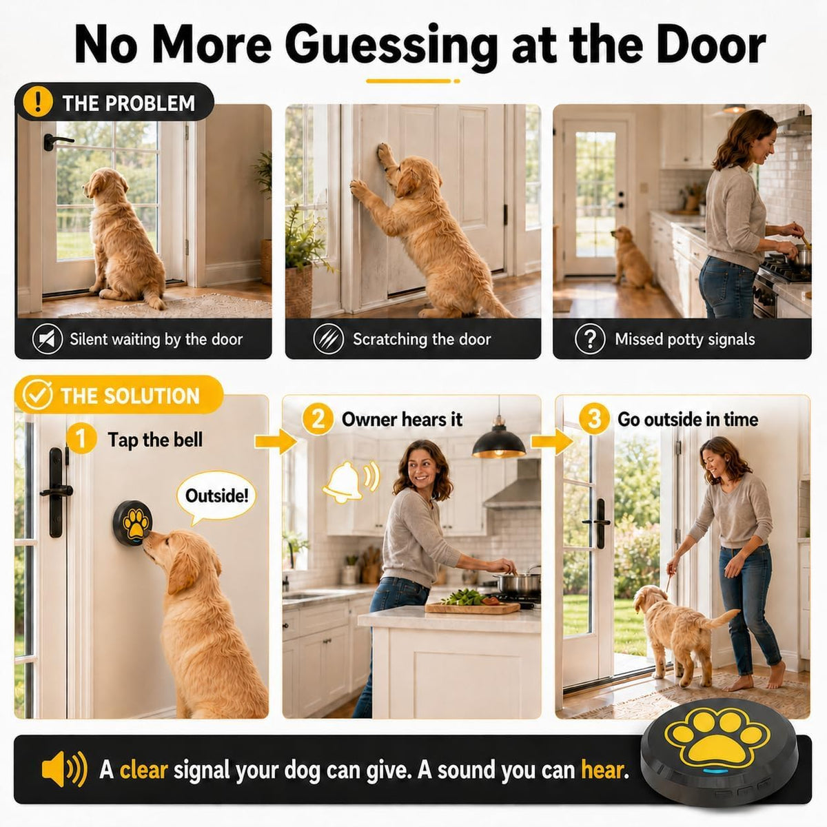 ChunHee Dog Bells to Go Outside, Touch Activated Dog Door Bell for Potty Training, Dog Bell for Door with 36 Built-in Sounds & Voice Commands, 5 Adjustable Volume Levels, Puppy Training Bell for Dogs