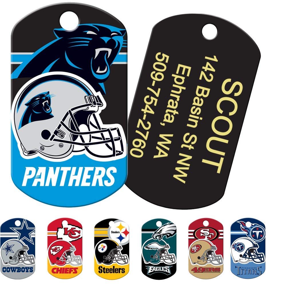 GoTags Personalized NFL Dog Tags, Custom Engraved Pet ID Tag, Oakland Raiders, Military Shape