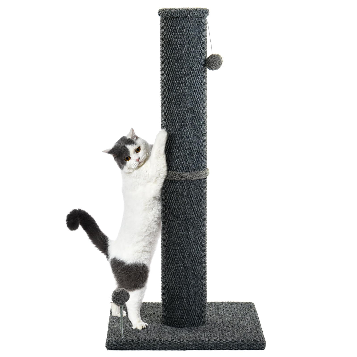 Cat Craft 41" Tall Short Plush Cat Scratching Post for Indoor Cats, Gray