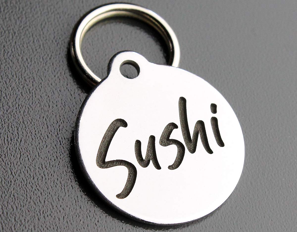 DEEP Engraved Custom Stainless Steel Pet ID Tags Bone