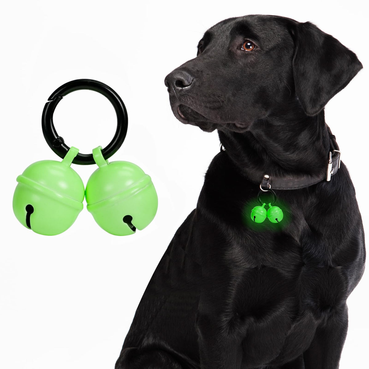 Bells for Dog Collar, Glow Bell for Medium to Large Dogs, Easy Clip Clasp, Extra Loud Pet Tracker & Save Wildlife, Durable Copper Bells (Small-medium breed)