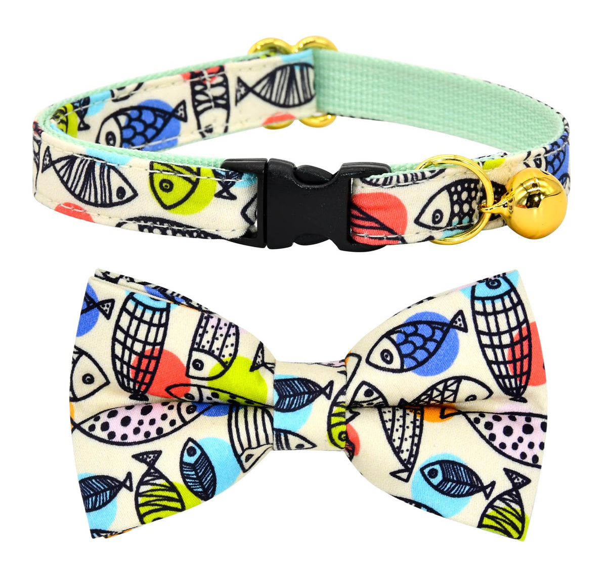Cheese Cat Bow Tie Collar, Blue & Yellow Cheese Pattern, Wedding/Birthday/Festivals Cat Collar, Quick Release Safety Breakaway Collar