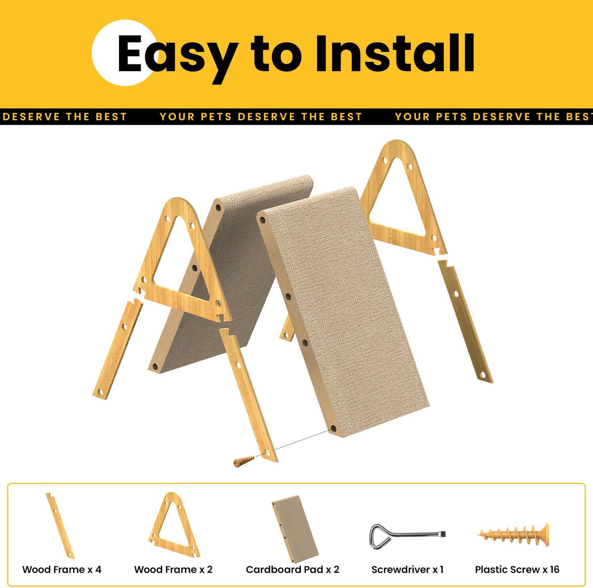 Conlun Vertical Cat Scratcher | A-Frame Scratching Pad for Kittens | Small