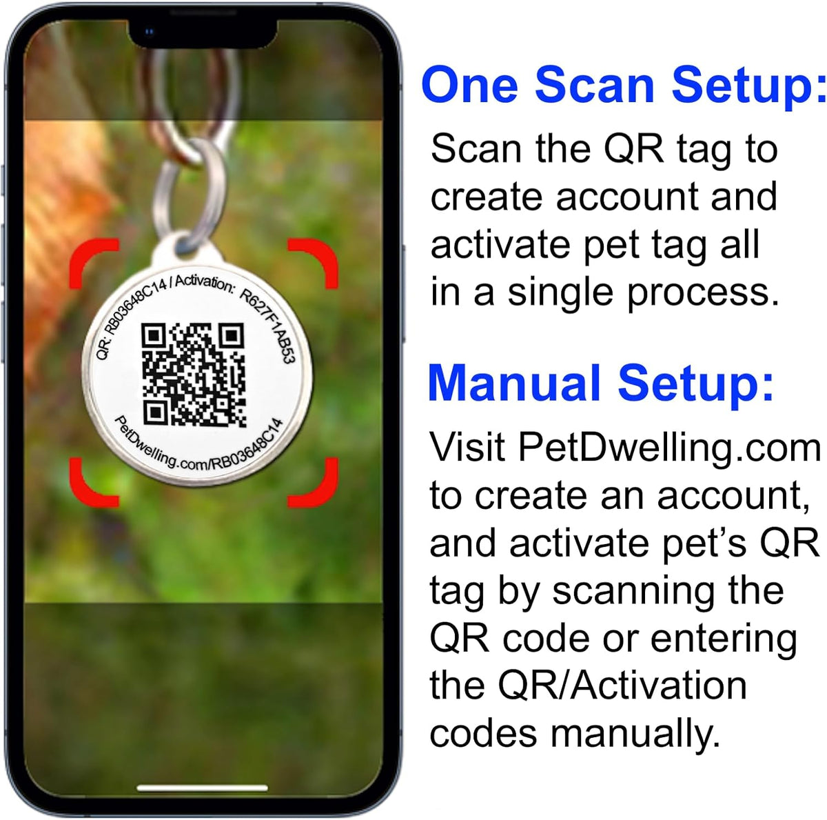 Pet Dwelling Easy Scan QR Code Pet ID Tag for Dogs & Cats | Instant Owner Contact | Real-Time Scan Alerts | Digital Pet Profile | Lost Pet Identification