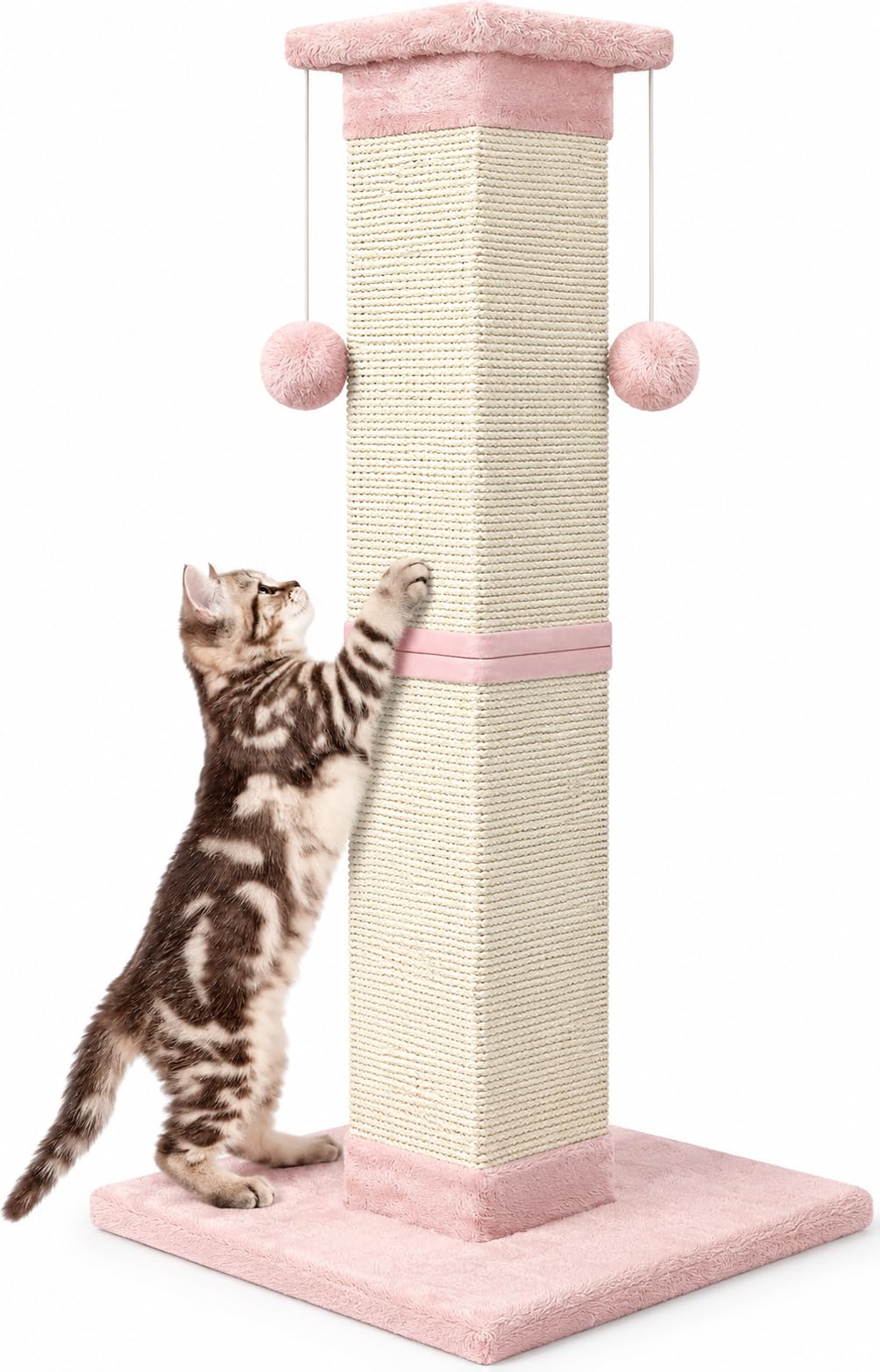 SOCATER Cat Scratching Post 33 Inch Nature Sisal Cat Scratch Post for Indoor Cats, Large Cat Scratcher Protect Your Furniture, for All Breeds