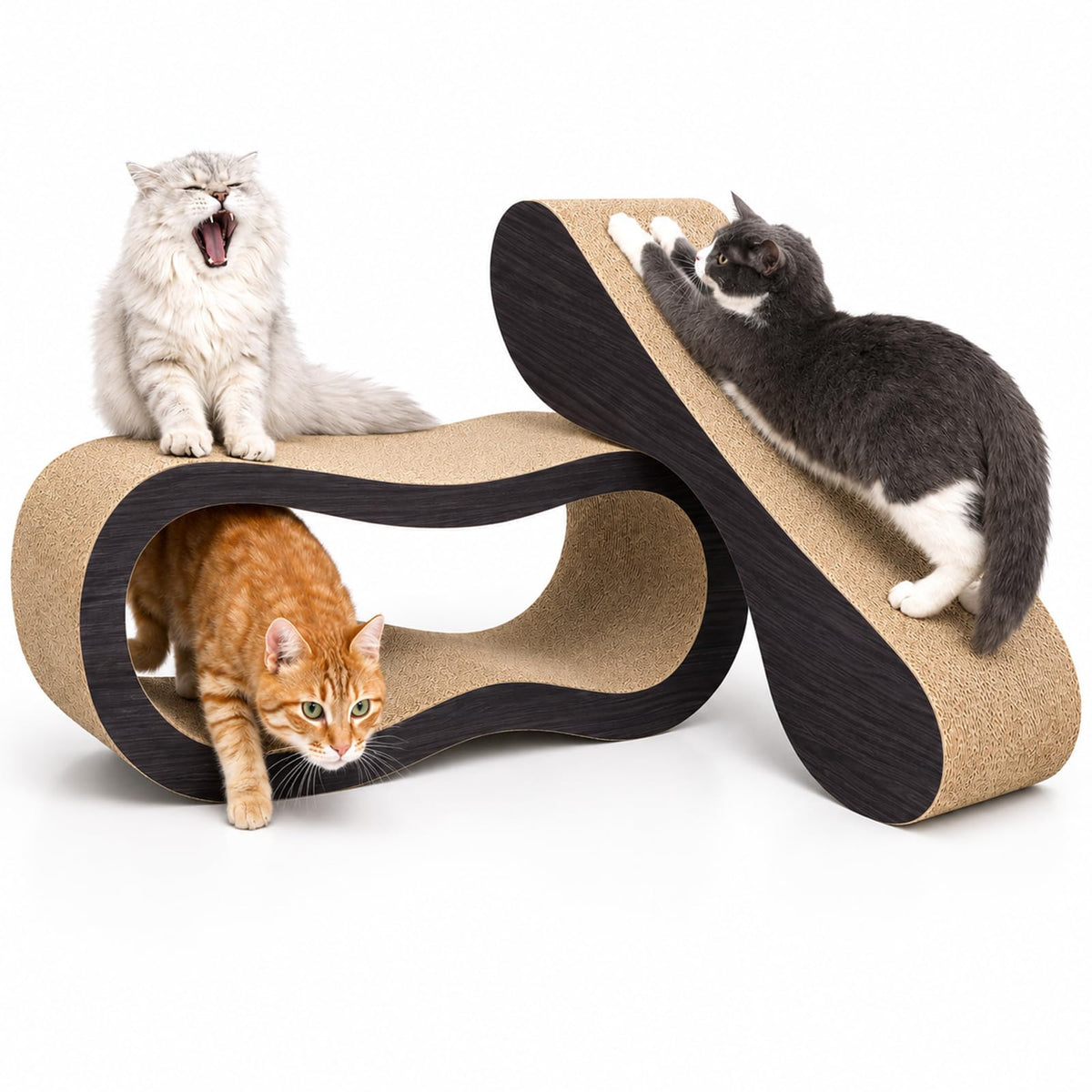 Simple Deluxe Cat Scratcher, 2 in 1 Cat Scratching Board, Cat Cardboard, Scratch Lounger, Large, 27.56 x9.45 x8.86 inch