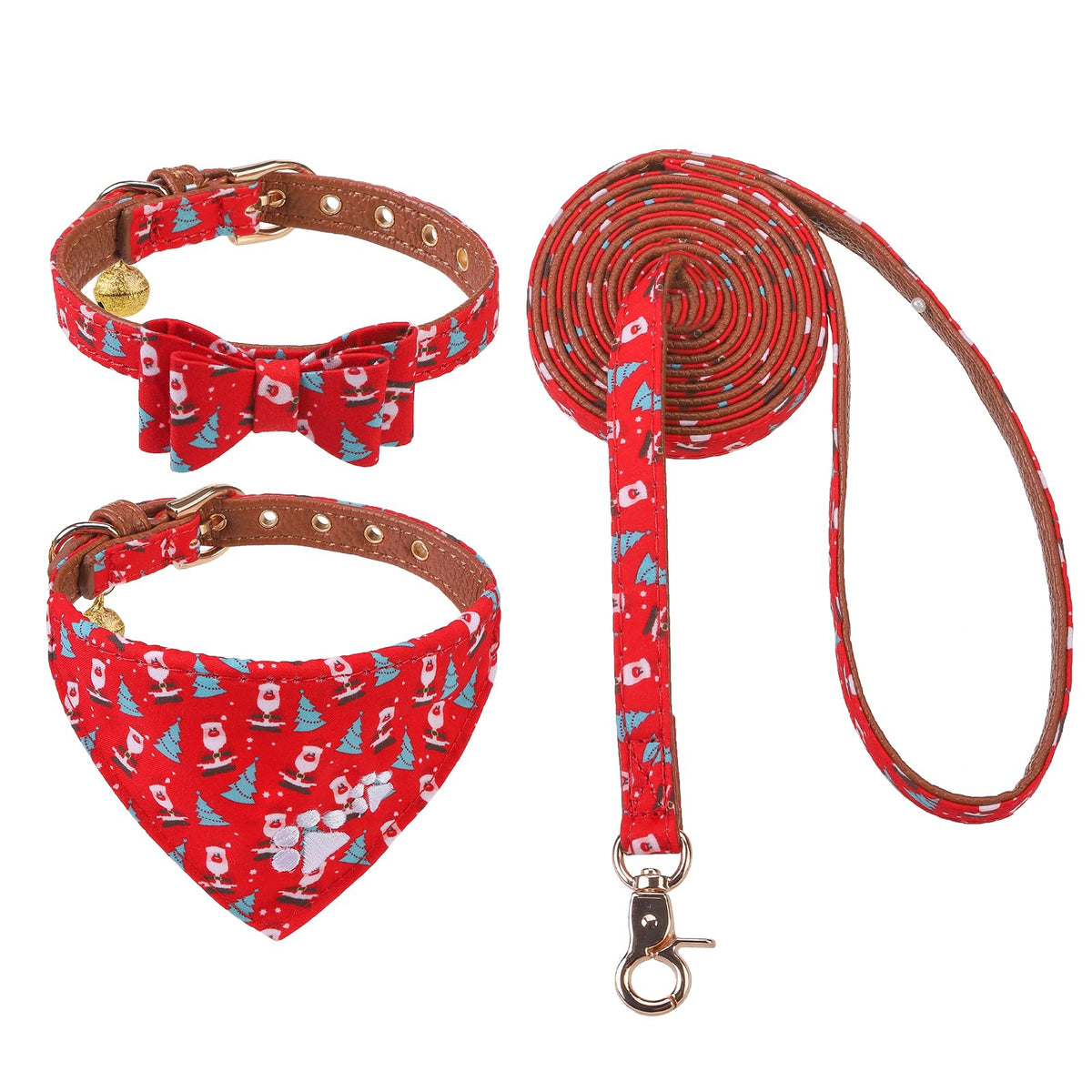 EXPAWLORER Dog Collar and Lead Set Embroidery Pawprint, Blue XS