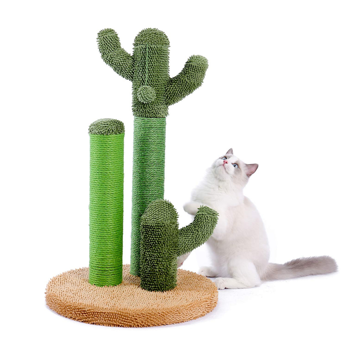 PAWZ Road Cactus Cat Scratching Post 27”Cat Scratcher with Toy Ball