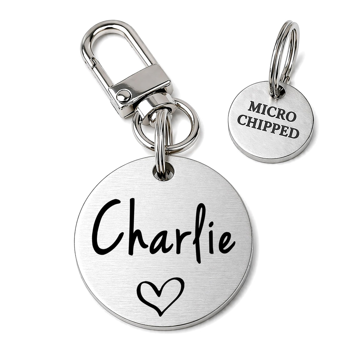 Ultra Joys Personalized Dog Cat ID Tag - Silver Round, Custom Your Own