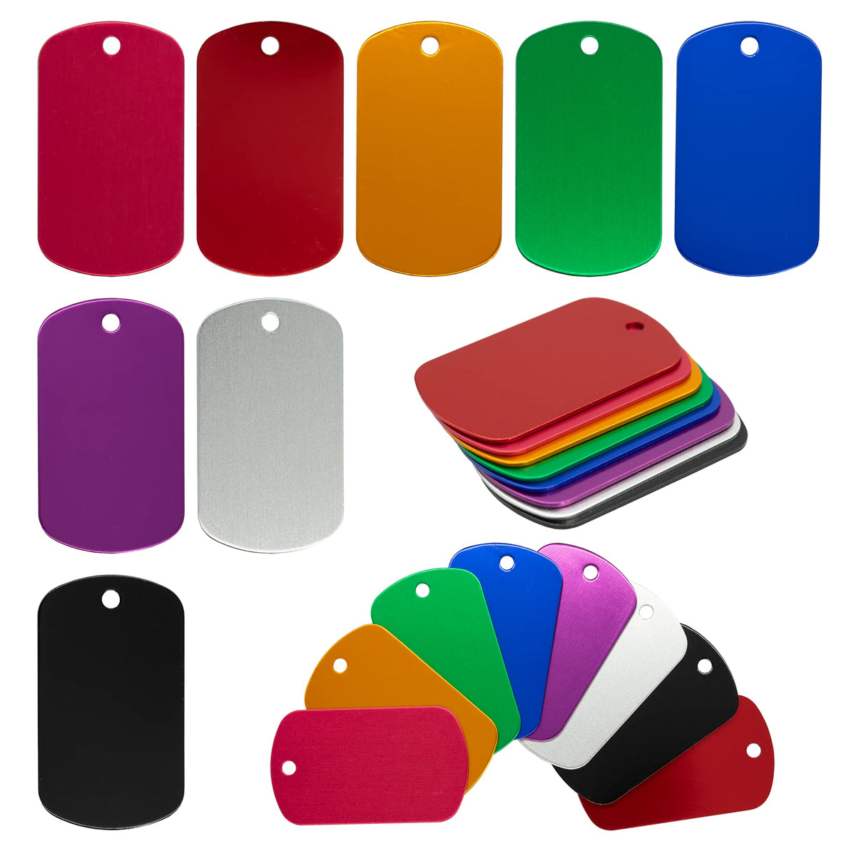Aluminum Blank Tags Stamping Blanks 25 Pack (Red)