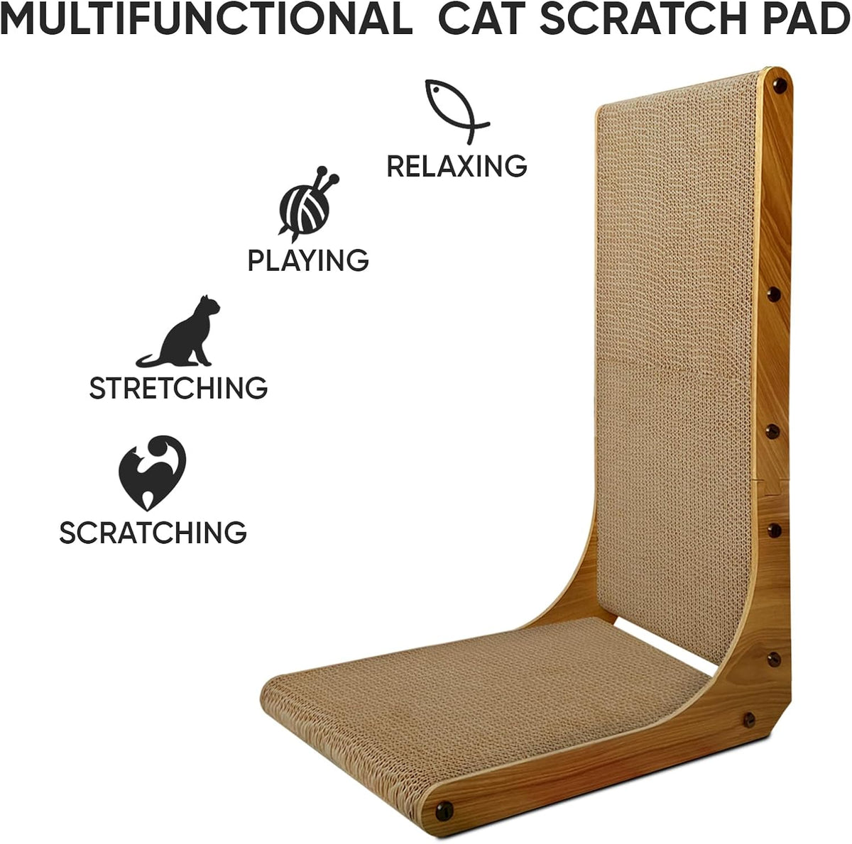 Cat Scratcher, L-Shaped Cat Scratching Pad with Box, 26 Inch, Large