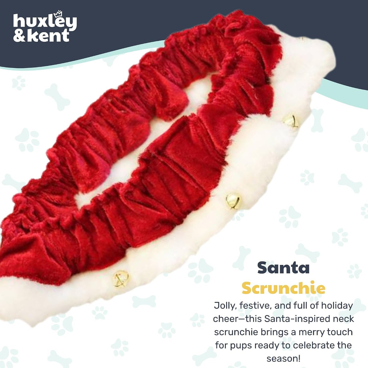 Huxley & Kent Ruff Pet Scrunchy, Santa Red, Small
