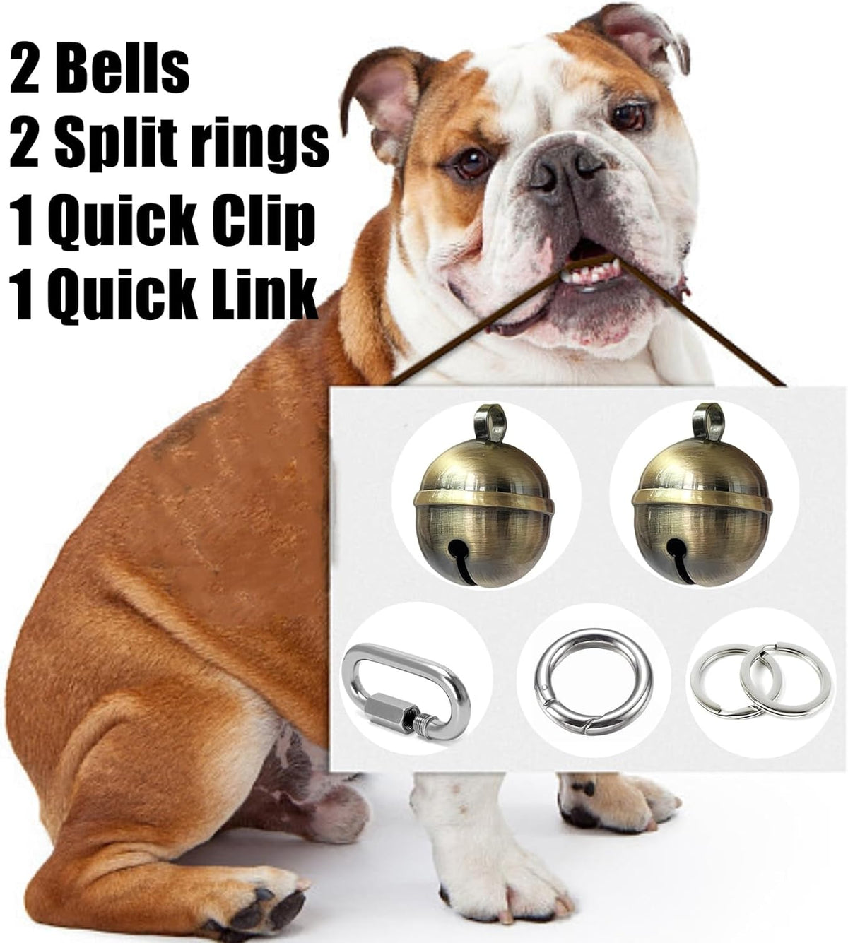 2 Extra Loud Dog and Cat Bells, Heavy Duty Copper Collar Bell