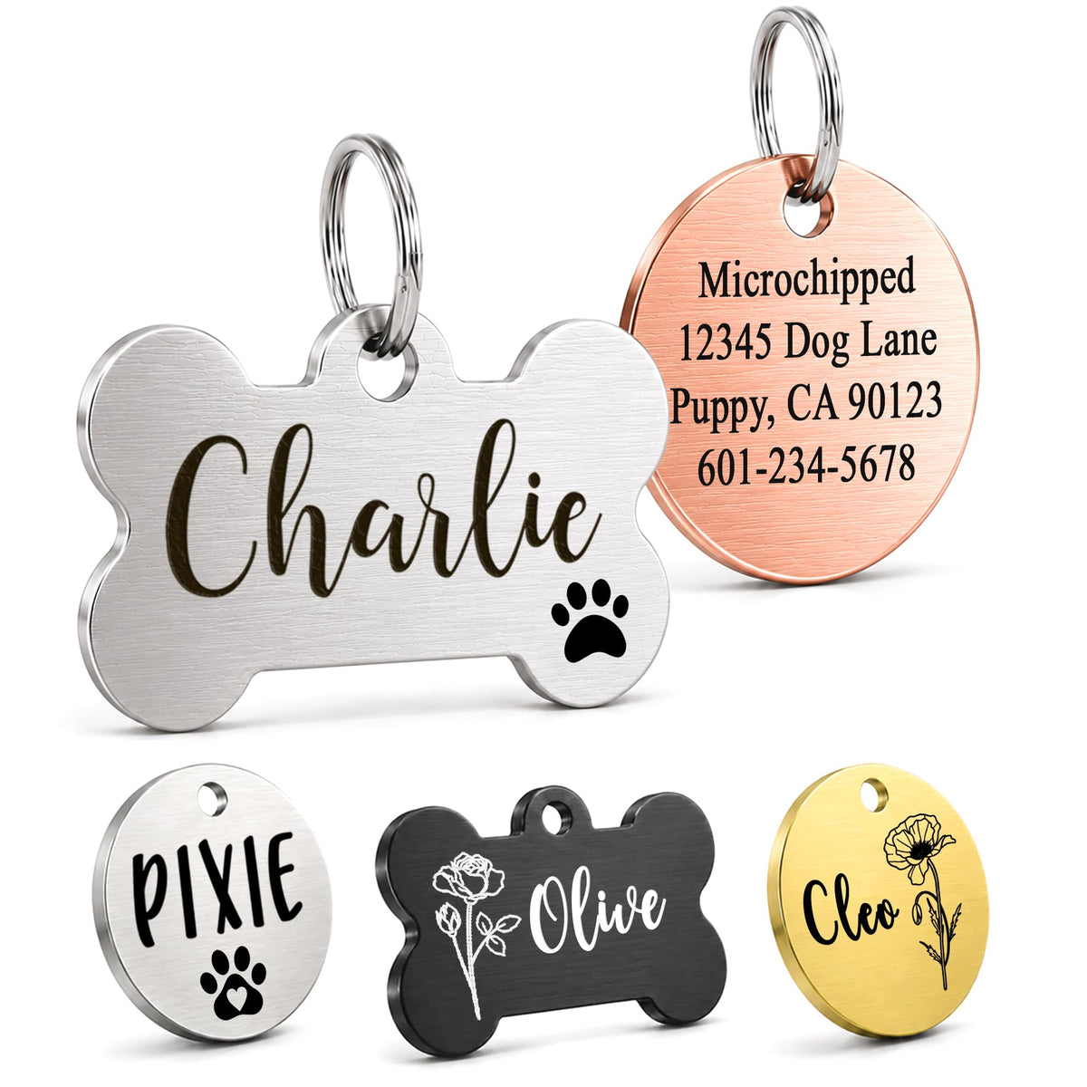 Ultra Joys Personalized Dog Tags, Design Dog Cat Pet ID Tag Custom Your Own