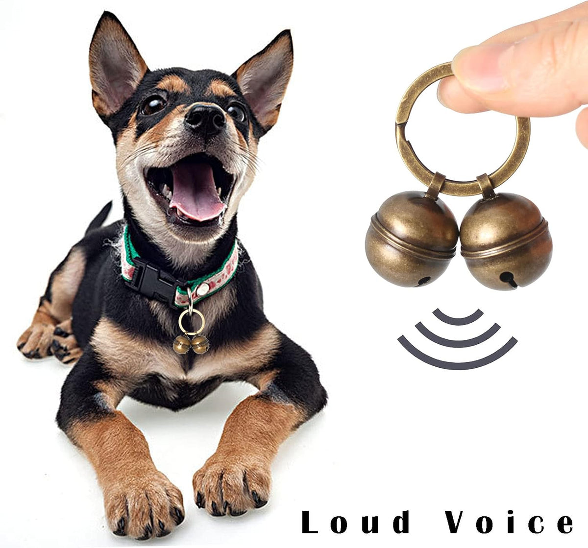 Copper Bells for Dog Collars with Snap Clips - Dog Bells to Go Outside,Made of Pure Copper for Dogs/Cat - Clear Sound & No Rust - Know Where Your Pet