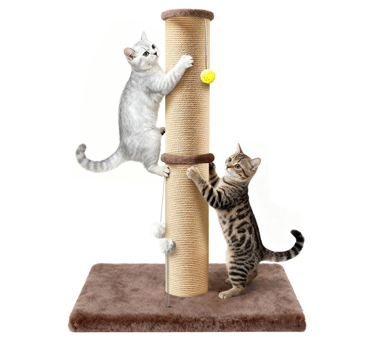 36'' Tall Cat Scratching Post for Indoor Cats with Sisal Post & Plush Toys