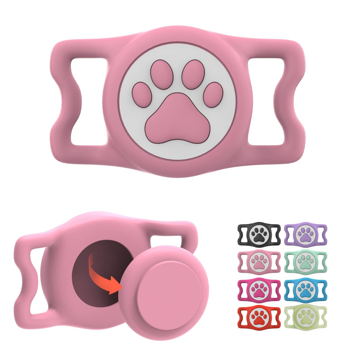 IP68 Waterproof for AirTag Dog Collar Holder, Silicone Dog Air tag Holder for Apple AirTag (Blue&Purple)