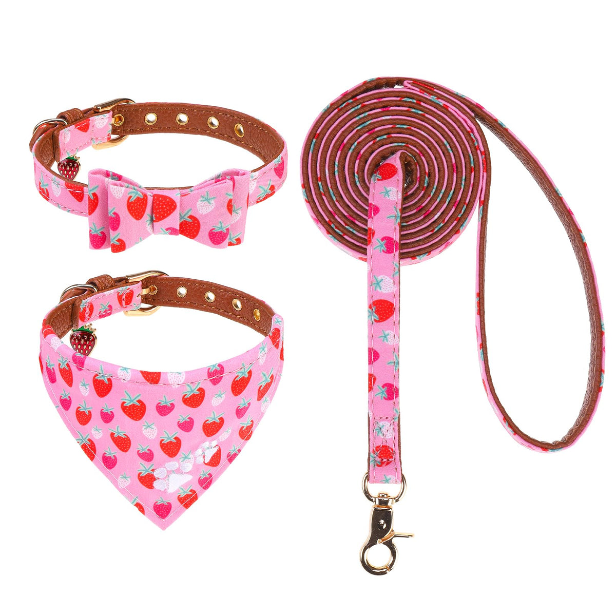 EXPAWLORER Dog Collar and Lead Set Embroidery Pawprint, Blue XS