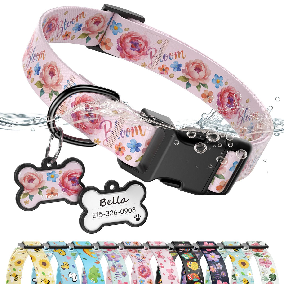 Personalized Dog Collar and Dog Tag Set,Comfortable for Small Medium Dogs
