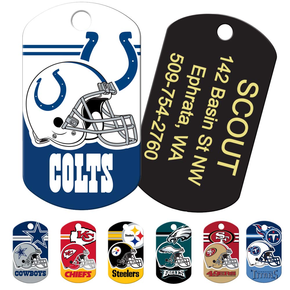 GoTags Personalized NFL Dog Tags, Custom Engraved Pet ID Tag, Oakland Raiders, Military Shape