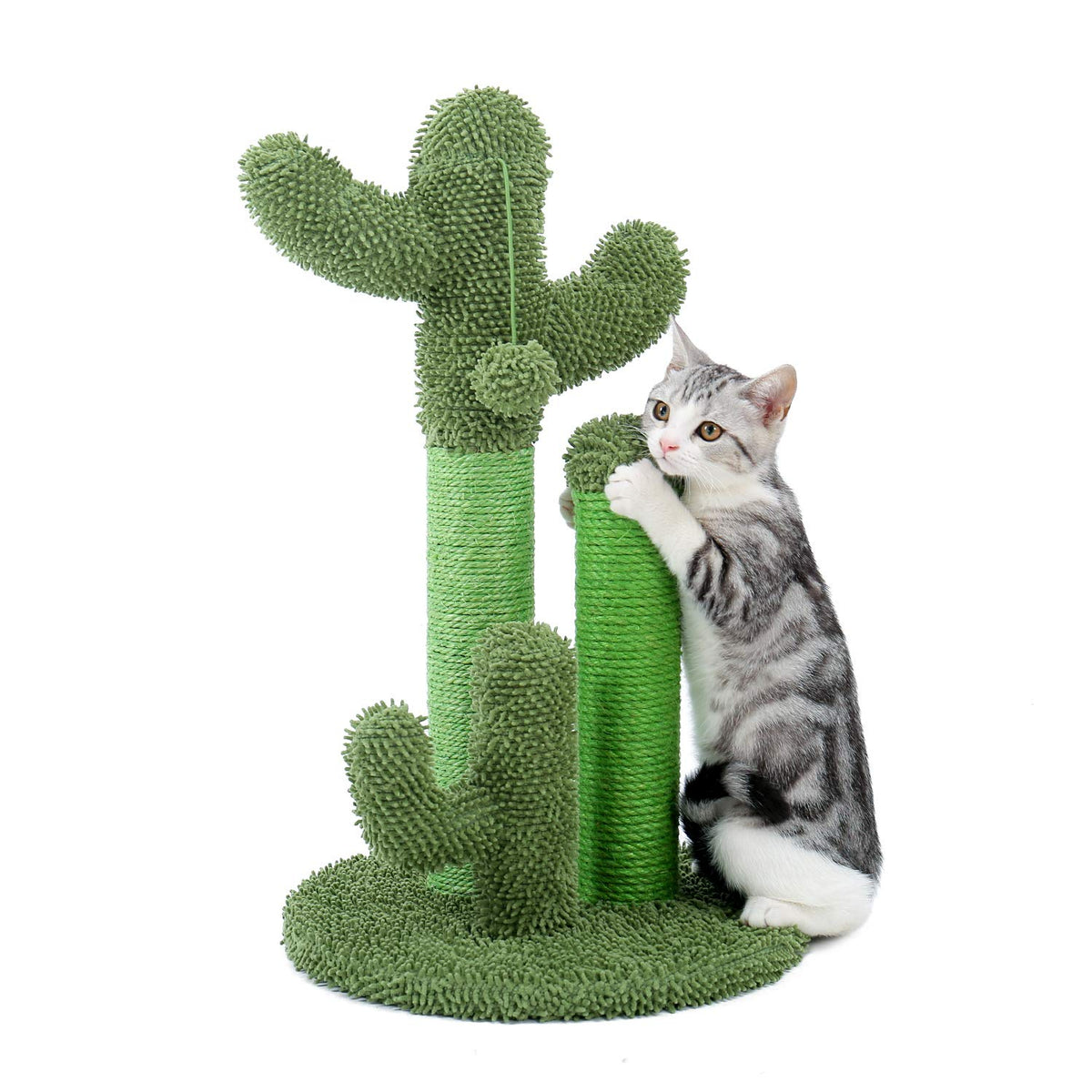 PAWZ Road Cactus Cat Scratching Post 27”Cat Scratcher with Toy Ball