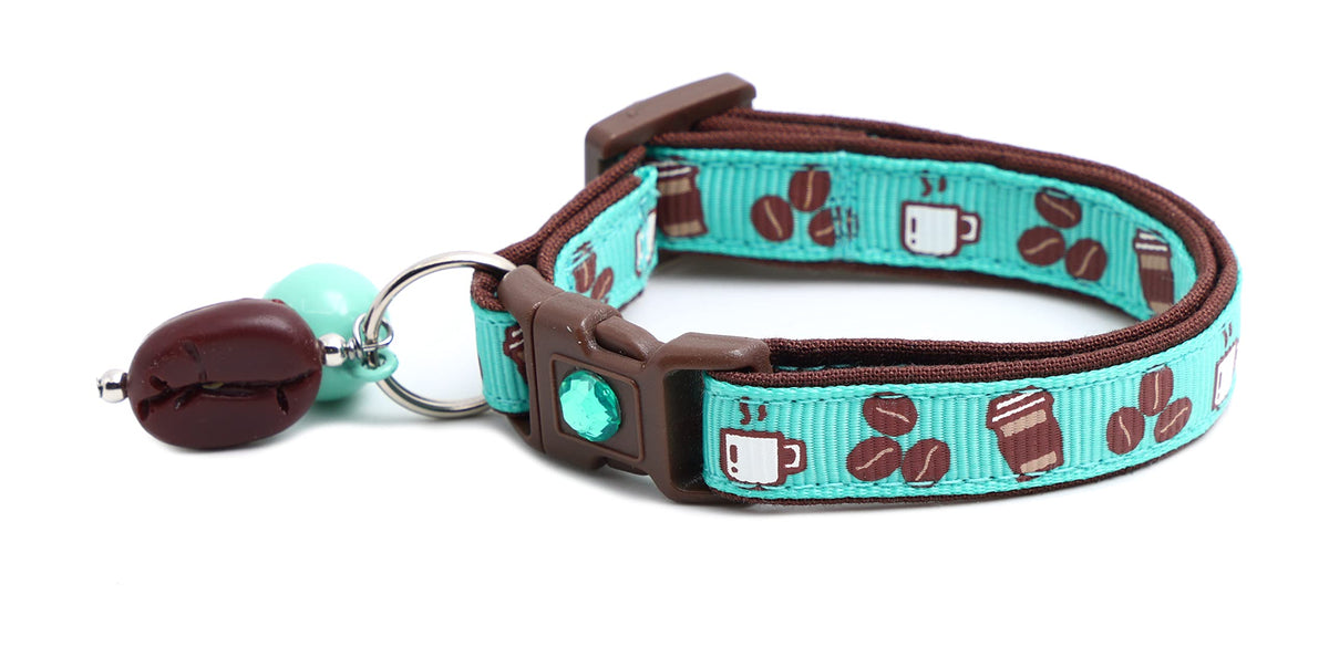 Coffee Cat Collar with Bell | Safety Breakaway Collar | Adjustable Large Size or Kitten (Small(10lbs & Less), Pink)