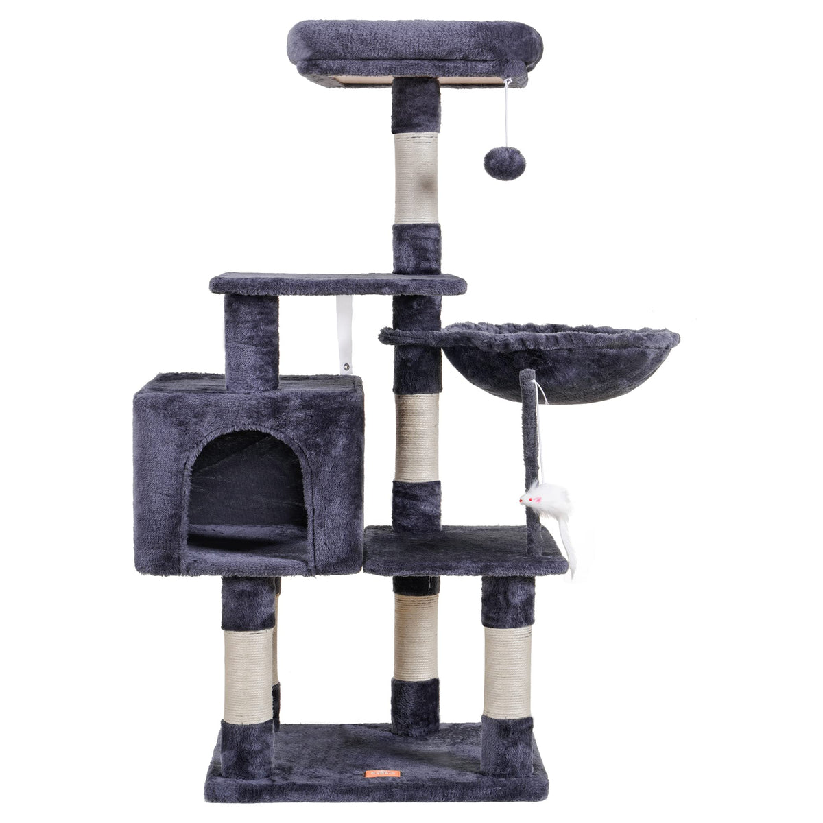 Heybly Cat Tree with Toy, 43.3 inch Cat Tower for Indoor Cats HCT004SW