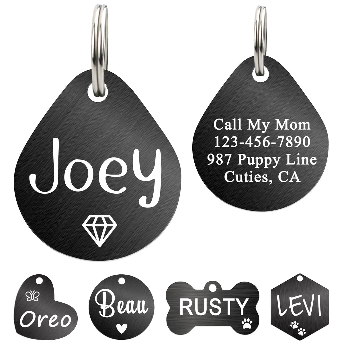 Ultra Joys Personalized Dog Cat ID Tag - Silver Round, Custom Your Own