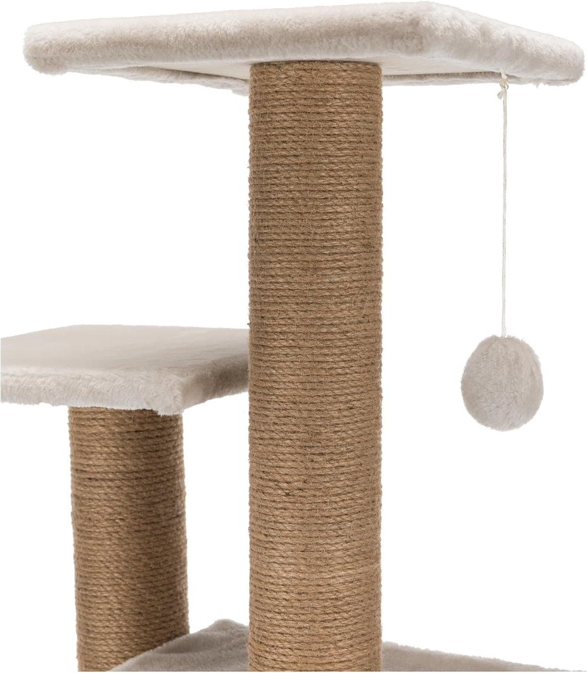 Trixie Valencia Scratching Post – Cat Tower with Sisal Posts, Condo & Dangling Toy – Compact Cat Furniture for Indoor Cats – Gray, 17.3" x 13" x 28"