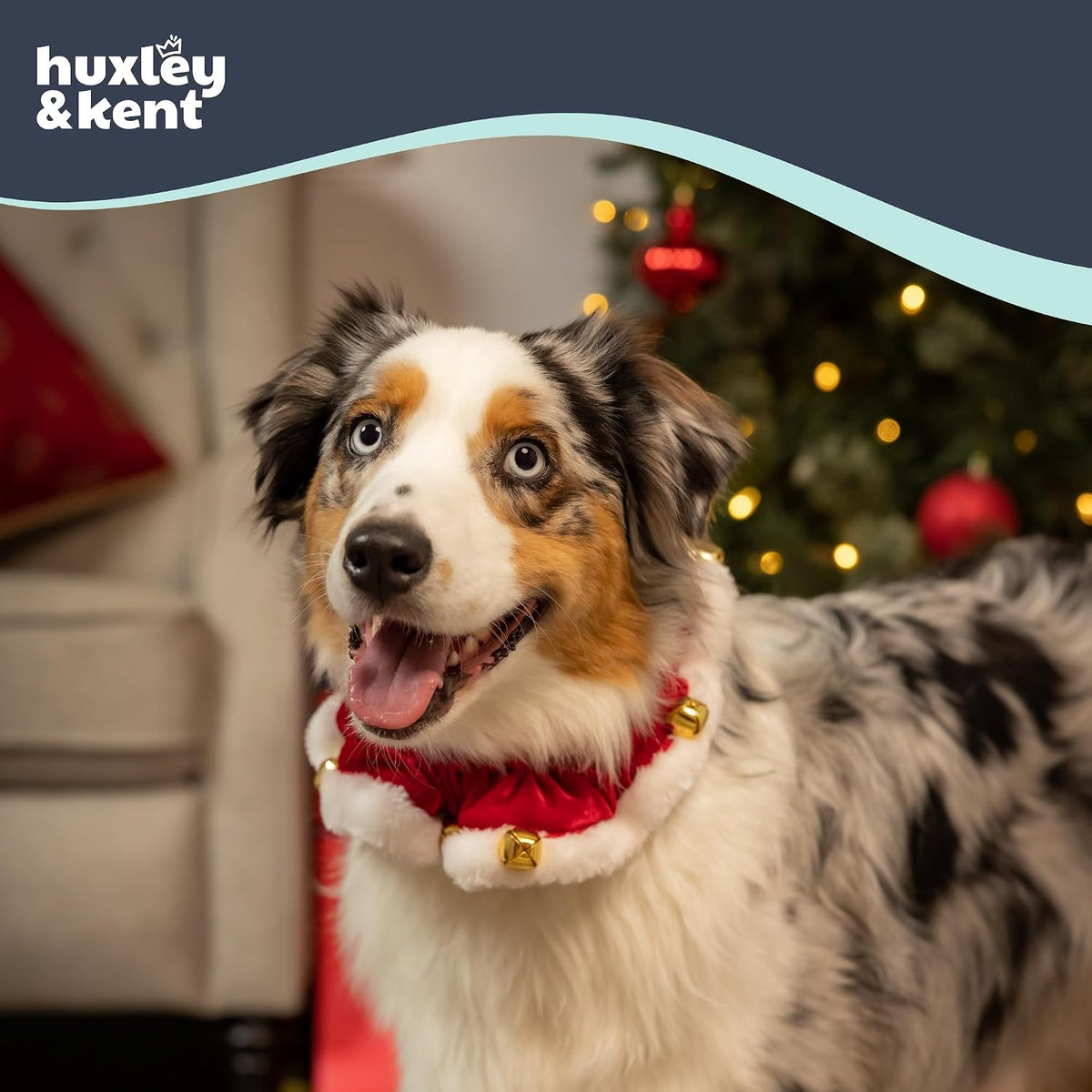 Huxley & Kent Ruff Pet Scrunchy, Santa Red, Small