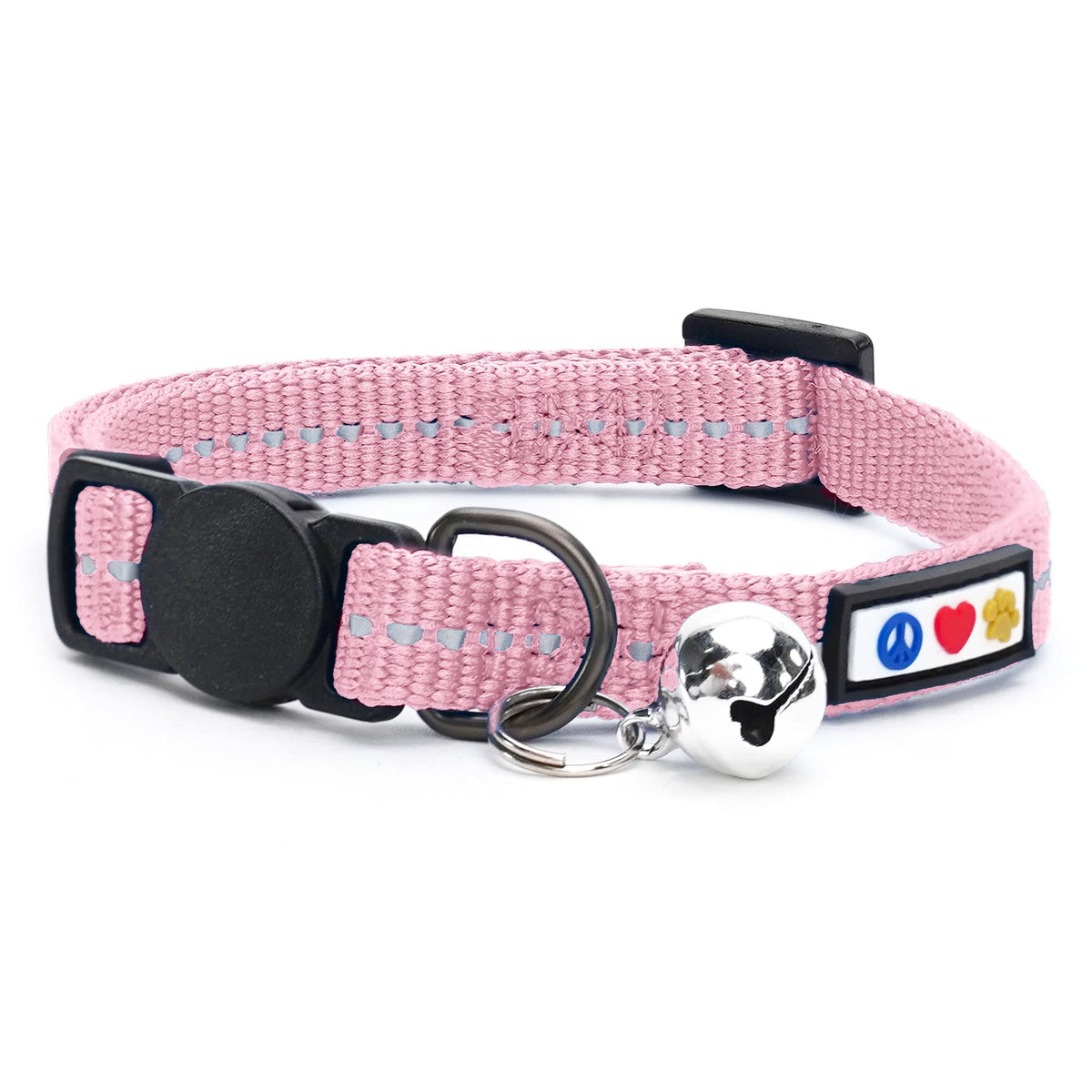 Pawtitas Reflective Red Cat Collar with Safety Buckle and Removable Bell for Kitten and Cats